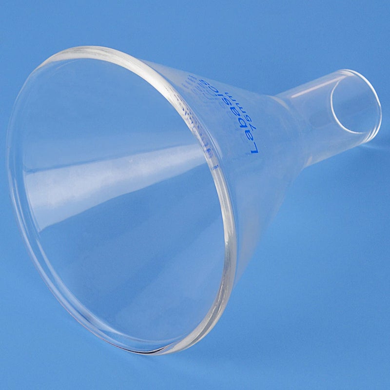 Labasics Glass Powder Funnel, Heavy Wall Borosilicate Glass Short Stem Funnel with 75 mm Top Diameter and 31 mm Stem Height - Image 5